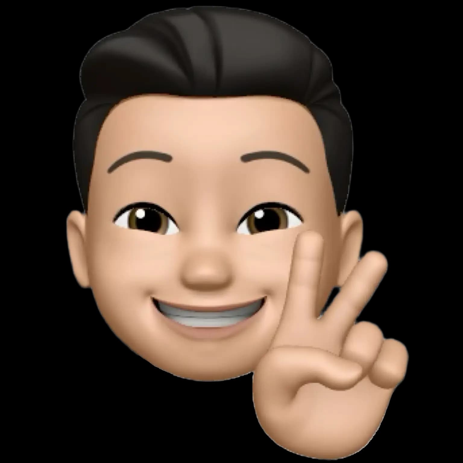 Monis memoji with victory sign